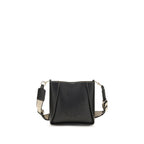 Schwarze Schultertasche aus Polyethylen