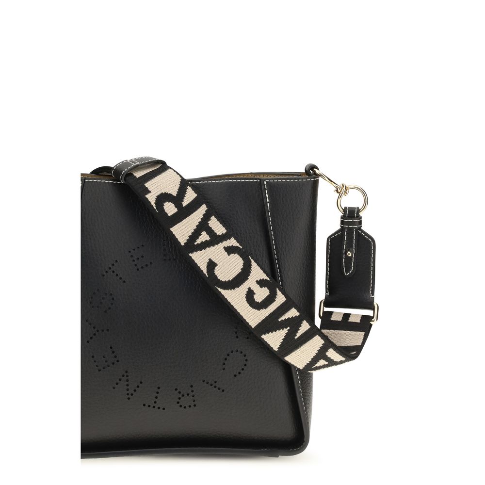 Schwarze Schultertasche aus Polyethylen