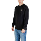 Schwarzes Langarm-T-Shirt aus Baumwolle