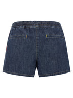 Blaue Baumwoll-Bermudashorts