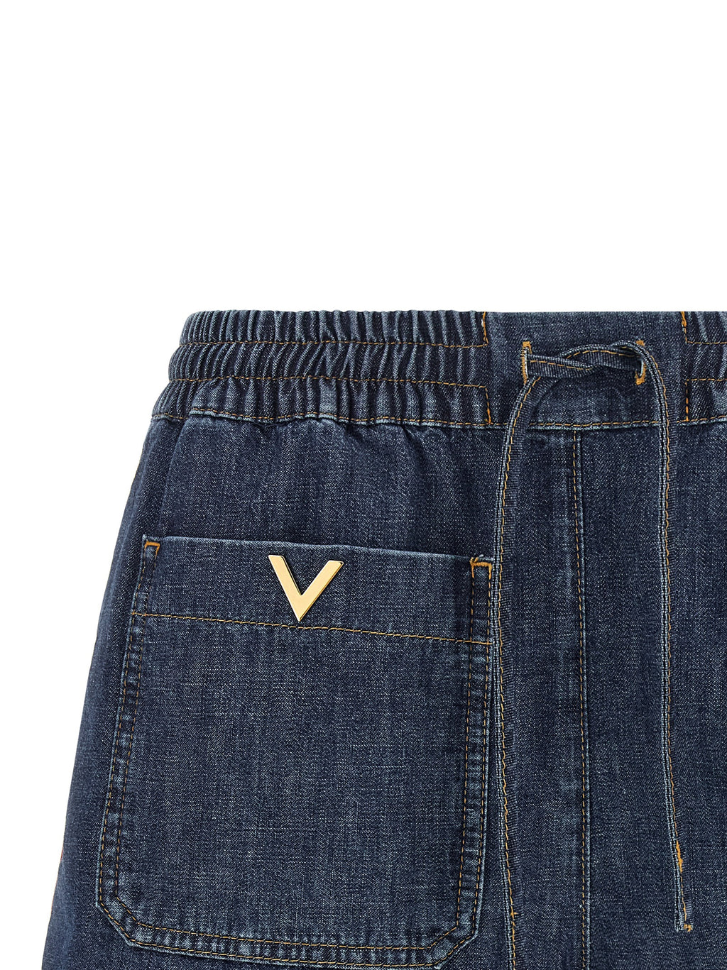 Blaue Baumwoll-Bermudashorts