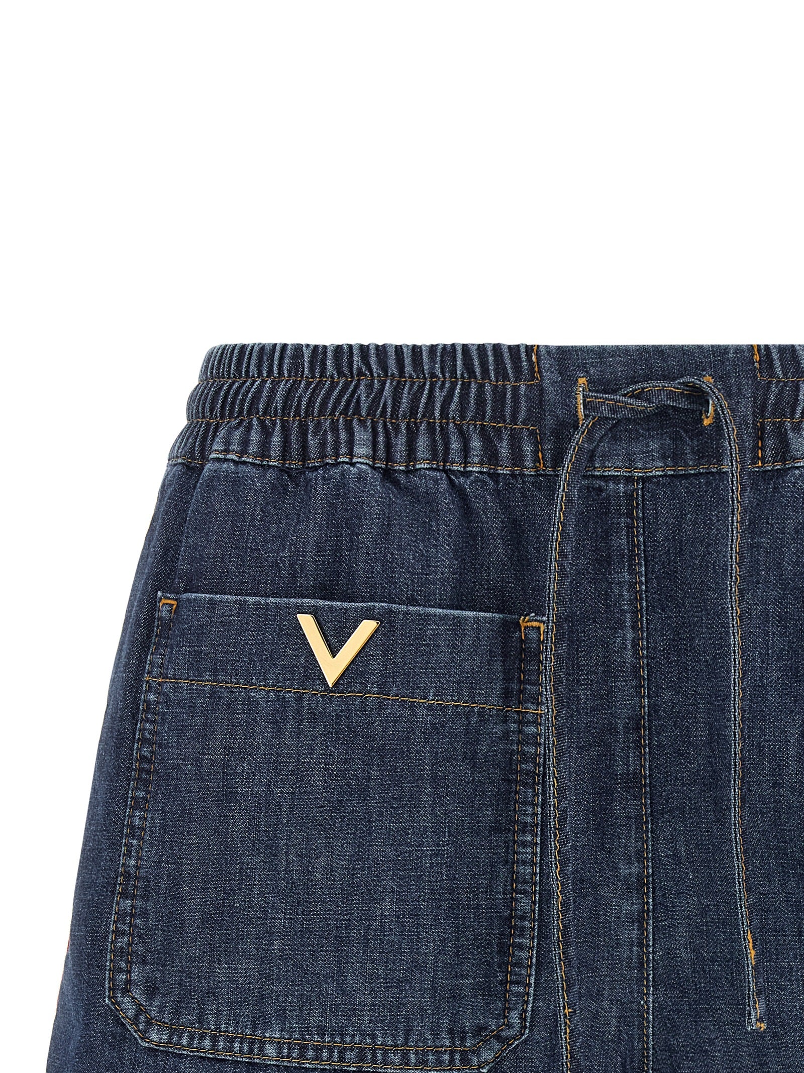 Blaue Baumwoll-Bermudashorts