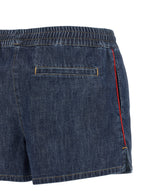 Blaue Baumwoll-Bermudashorts