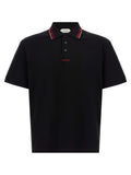 Schwarzes Baumwoll-Poloshirt