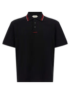 Schwarzes Baumwoll-Poloshirt