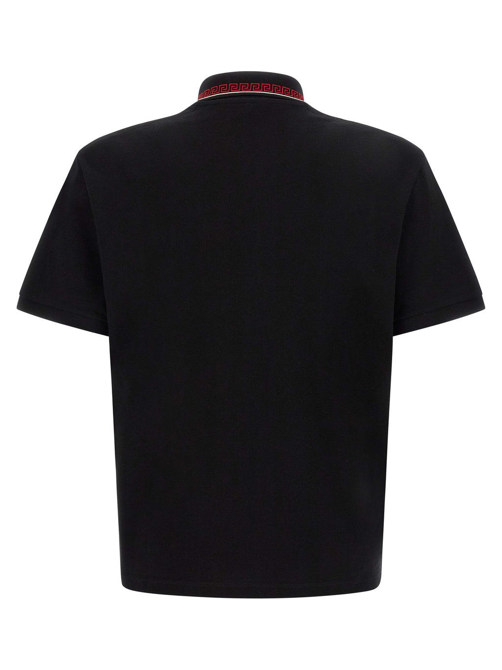 Schwarzes Baumwoll-Poloshirt