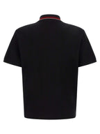 Schwarzes Baumwoll-Poloshirt
