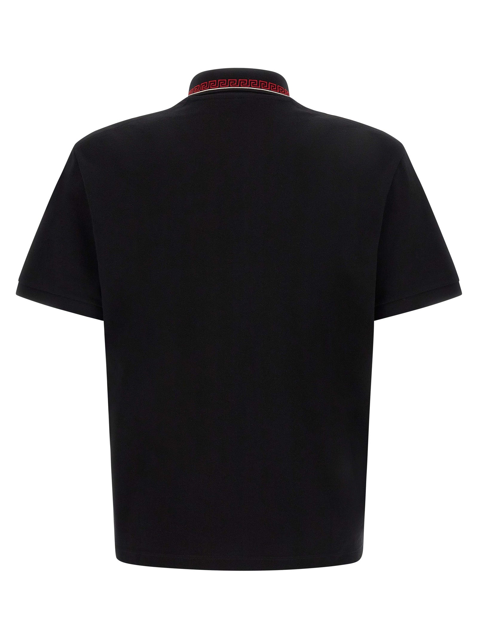 Schwarzes Baumwoll-Poloshirt