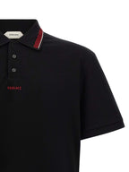 Schwarzes Baumwoll-Poloshirt