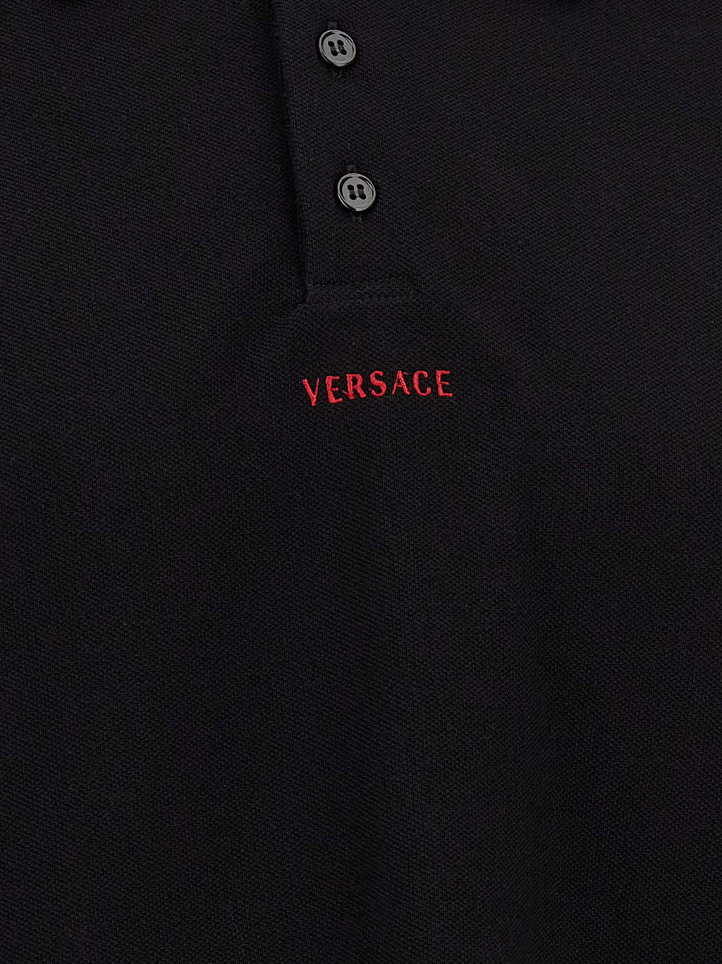 Schwarzes Baumwoll-Poloshirt