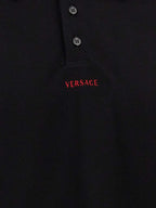 Schwarzes Baumwoll-Poloshirt