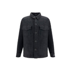 Schwarze Baumwoll-Shell-Jacke