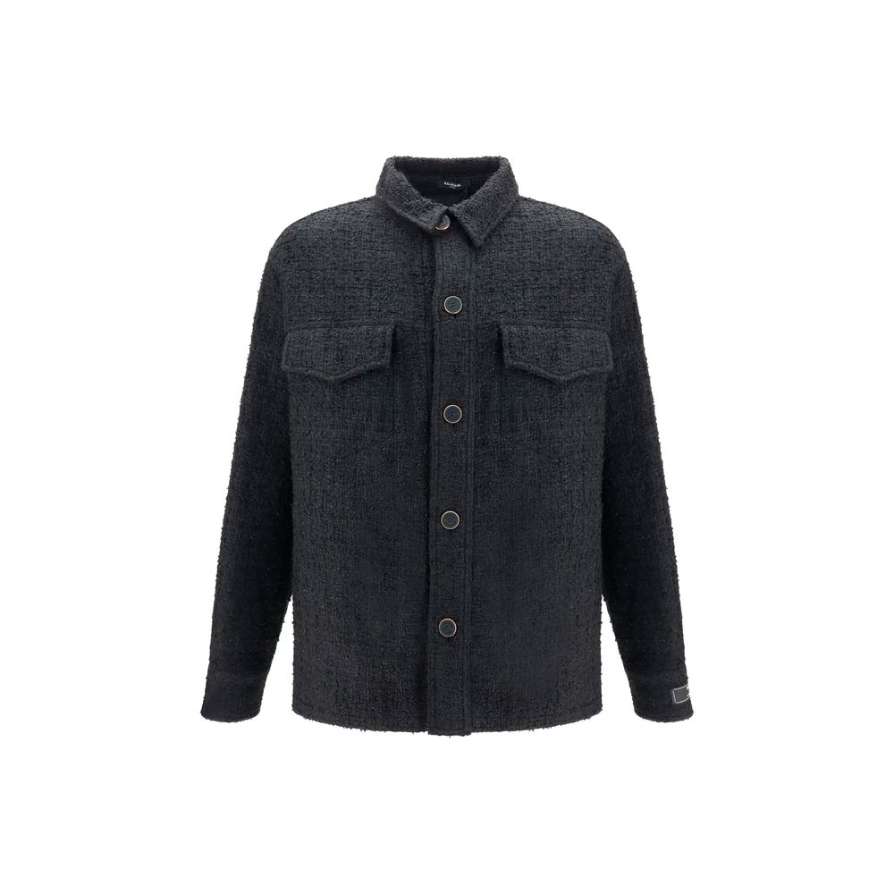 Schwarze Baumwoll-Shell-Jacke