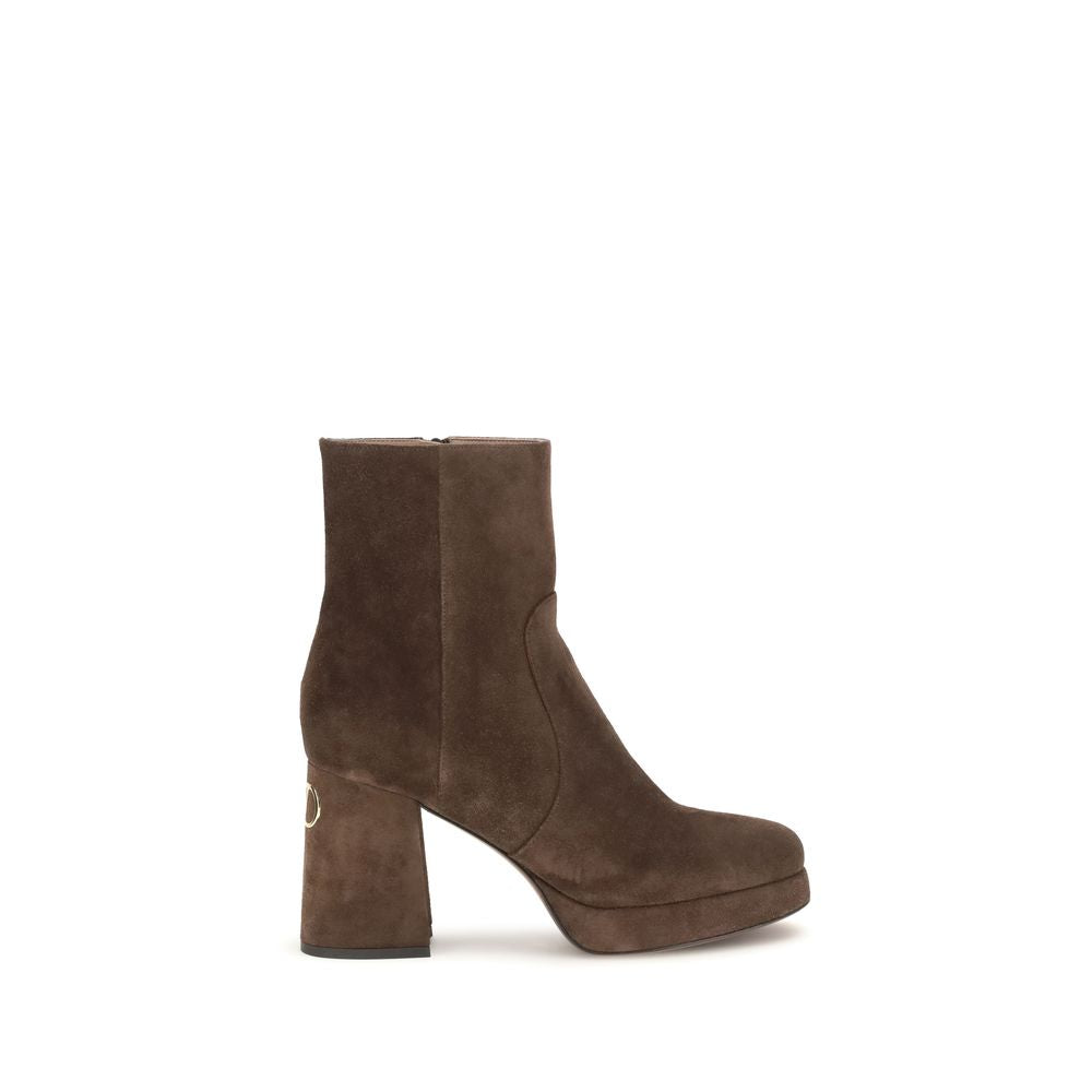 Braune Ankle Boots aus Kalbsleder Bos Taurus