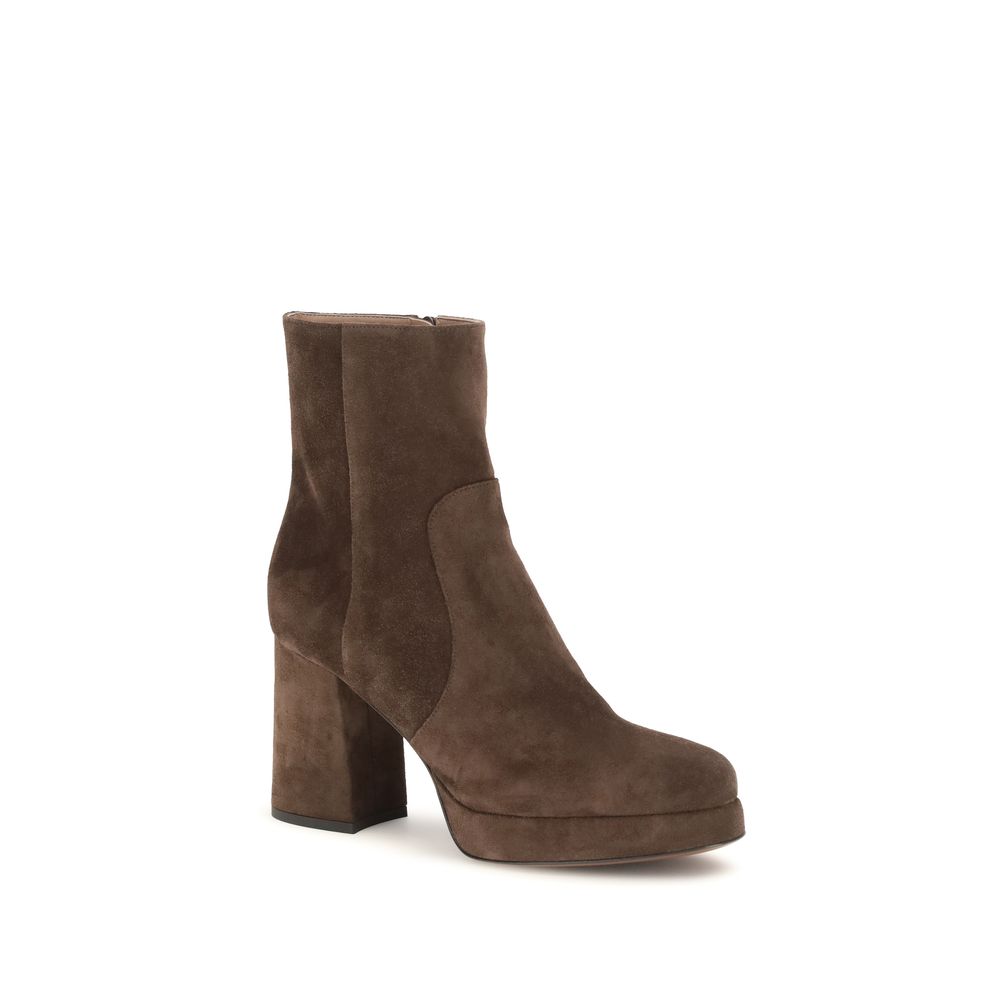 Braune Ankle Boots aus Kalbsleder Bos Taurus