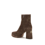 Braune Ankle Boots aus Kalbsleder Bos Taurus