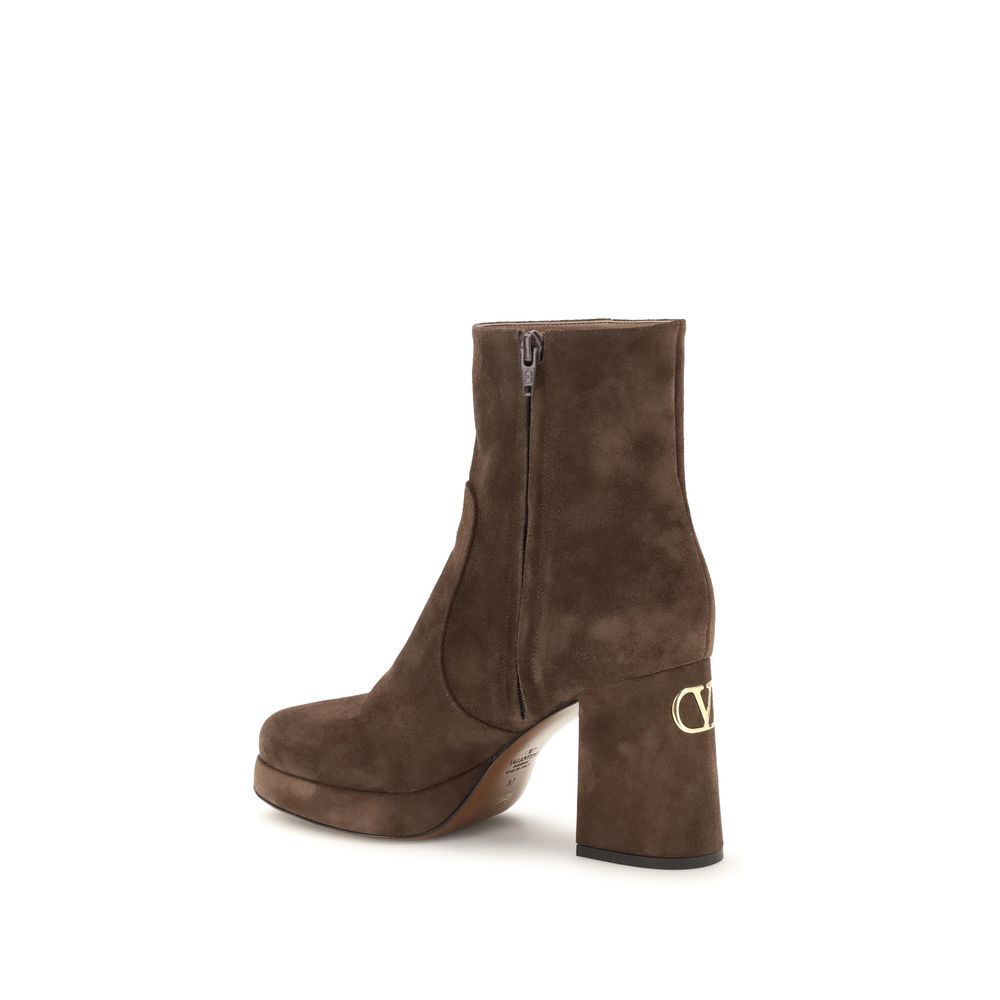 Braune Ankle Boots aus Kalbsleder Bos Taurus