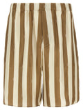 Beige Seiden-Bermuda-Shorts