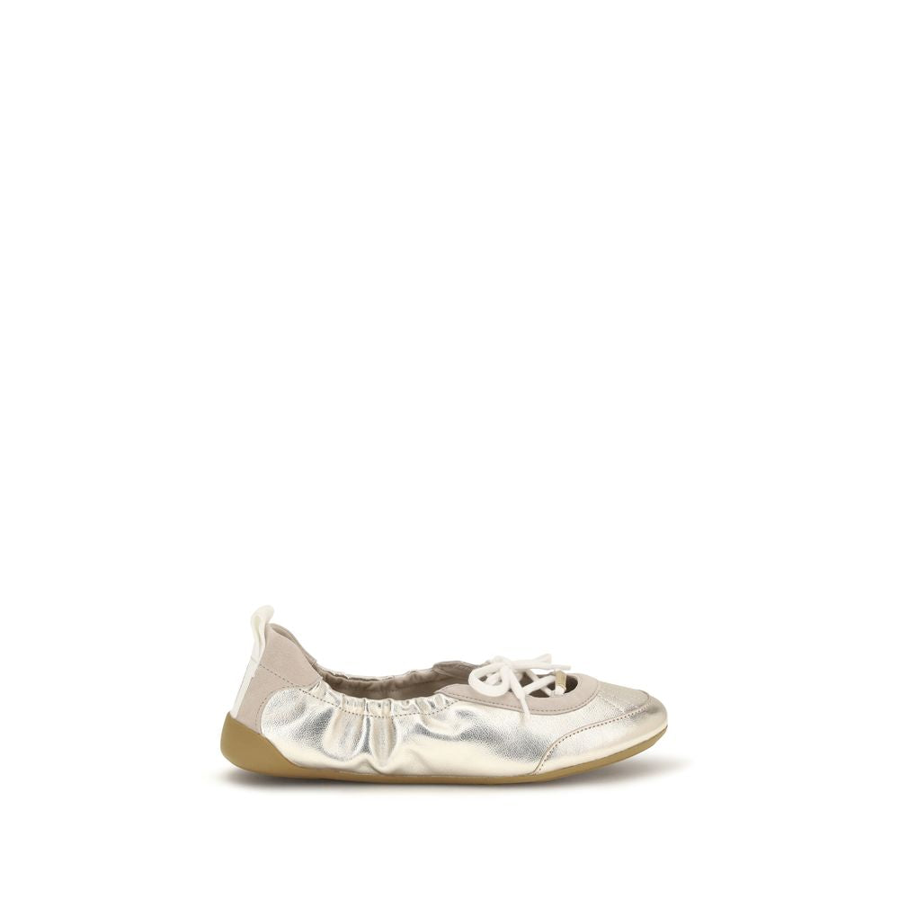 Bos Taurus Sneakers aus silbernem Kalbsleder