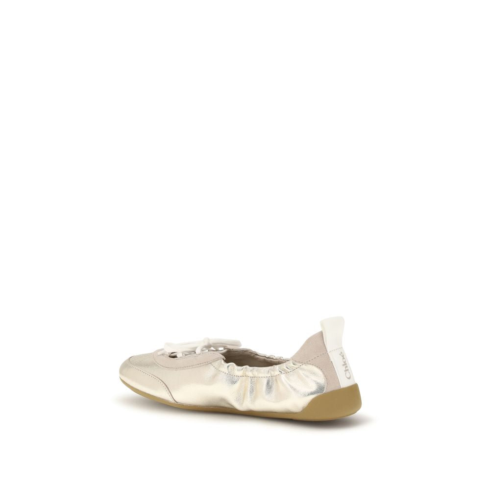 Bos Taurus Sneakers aus silbernem Kalbsleder