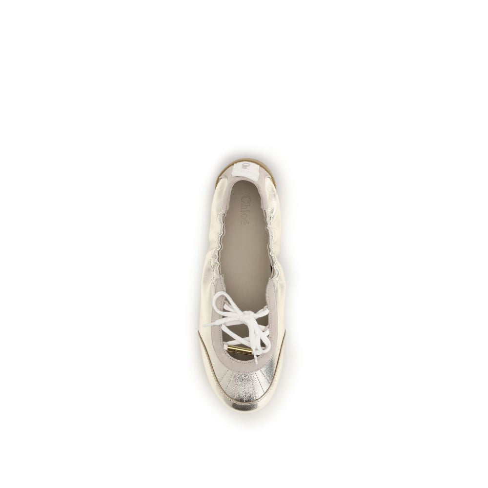 Bos Taurus Sneakers aus silbernem Kalbsleder