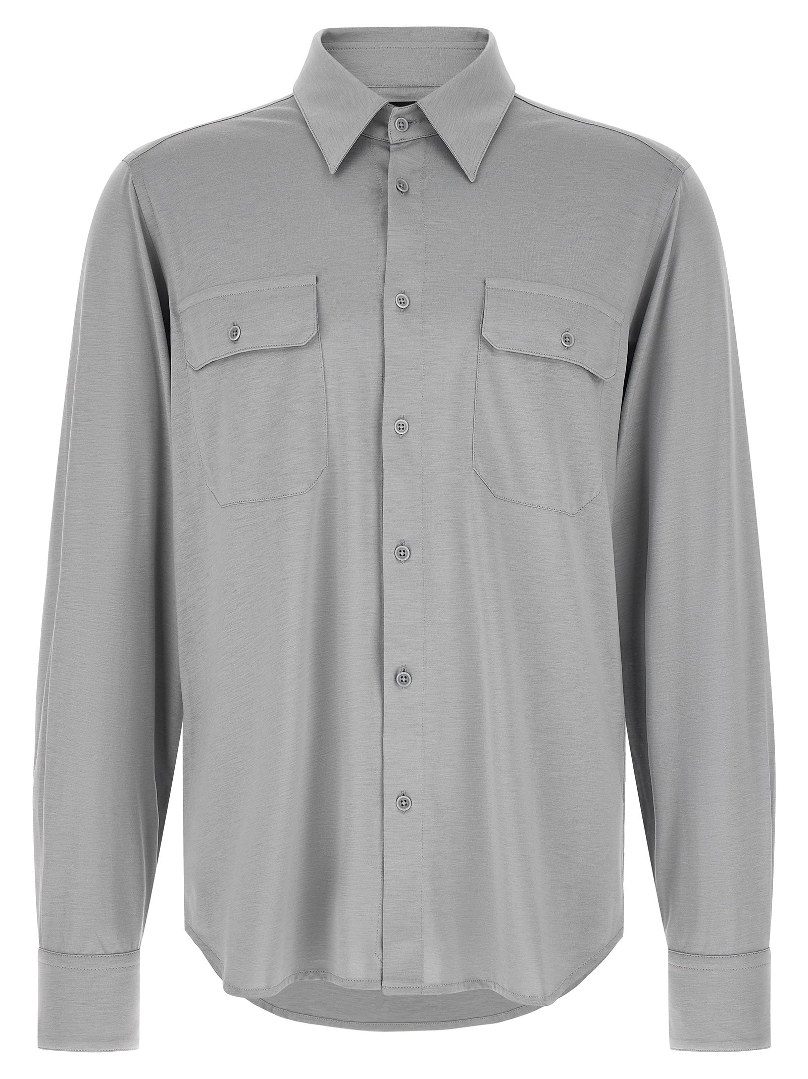 Graue Seidenbluse Tom Ford