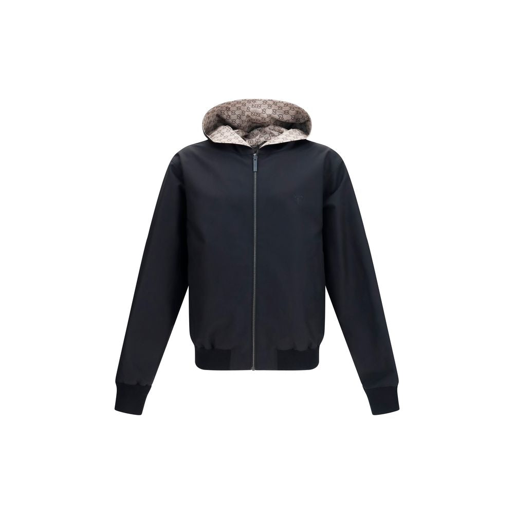 Schwarzer Bomber aus Polyester