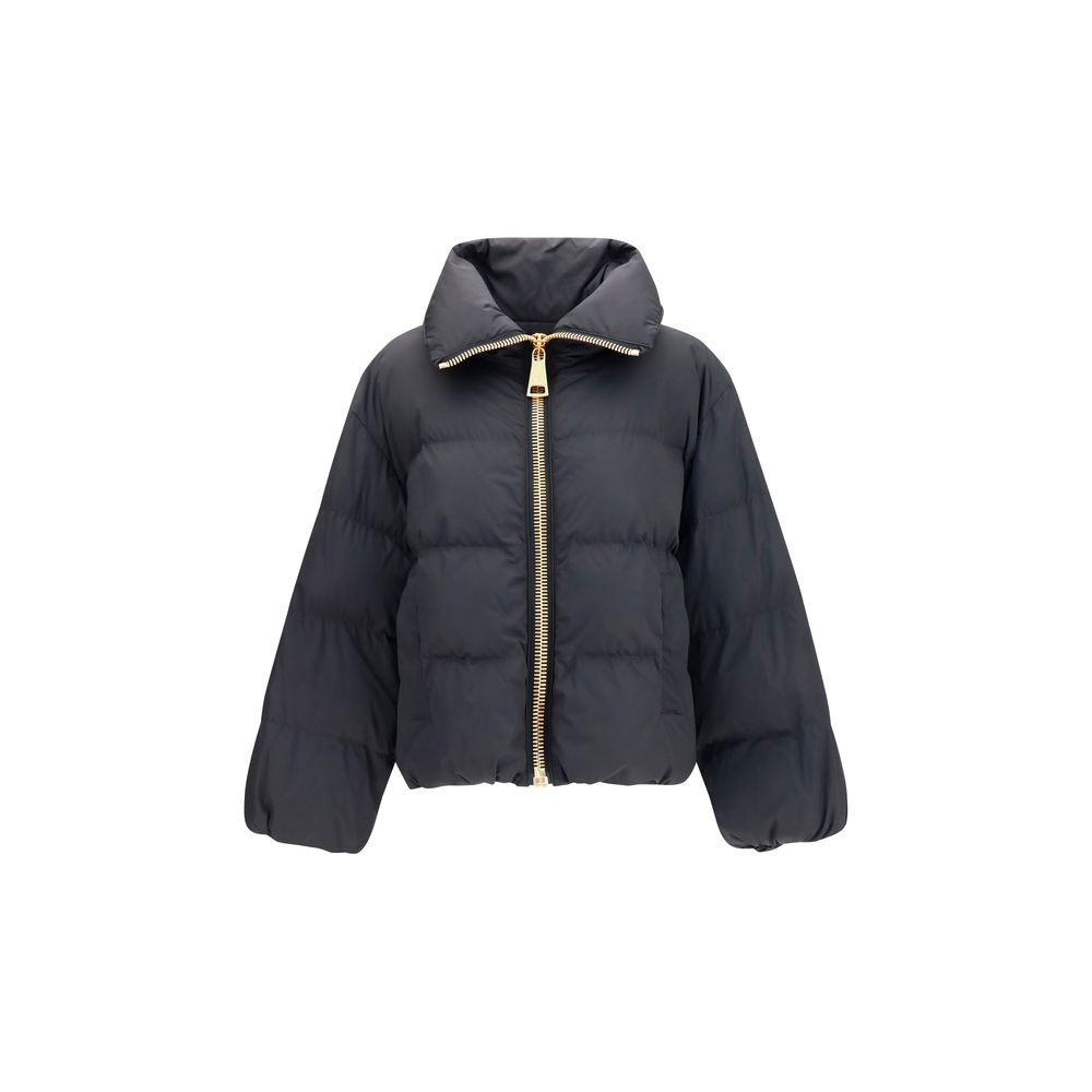 Schwarze Viskose-Jacke in voller Länge