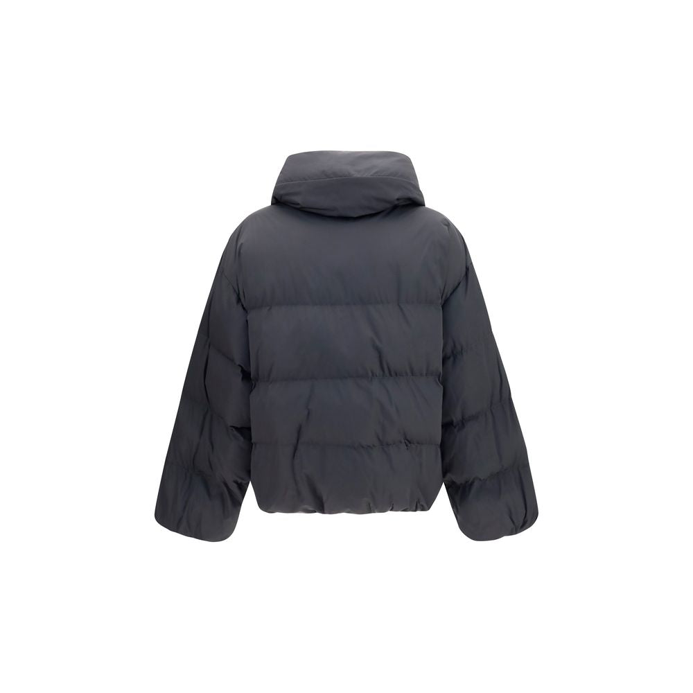Schwarze Viskose-Jacke in voller Länge
