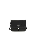 Schwarze Schultertasche aus recyceltem Polyamid