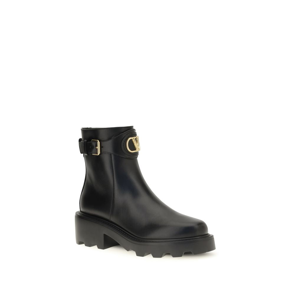 Schwarze Ankle Boots aus Kalbsleder Bos Taurus
