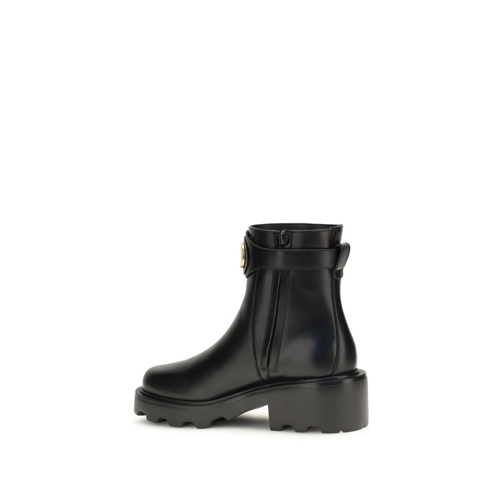 Schwarze Ankle Boots aus Kalbsleder Bos Taurus