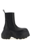 Schwarze Ramie-Stiefeletten