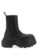 Schwarze Ramie-Stiefeletten