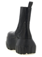 Schwarze Ramie-Stiefeletten