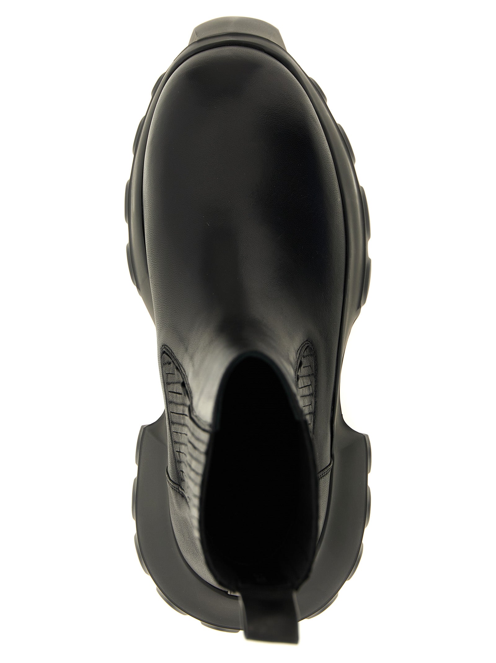 Schwarze Ramie-Stiefeletten