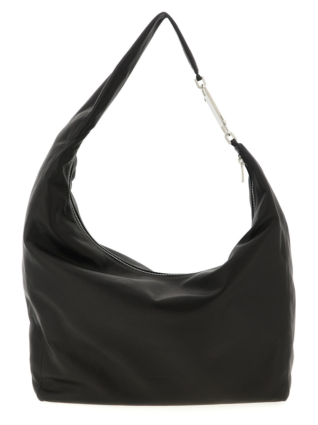 Schwarze Kalbsleder-Schultertasche