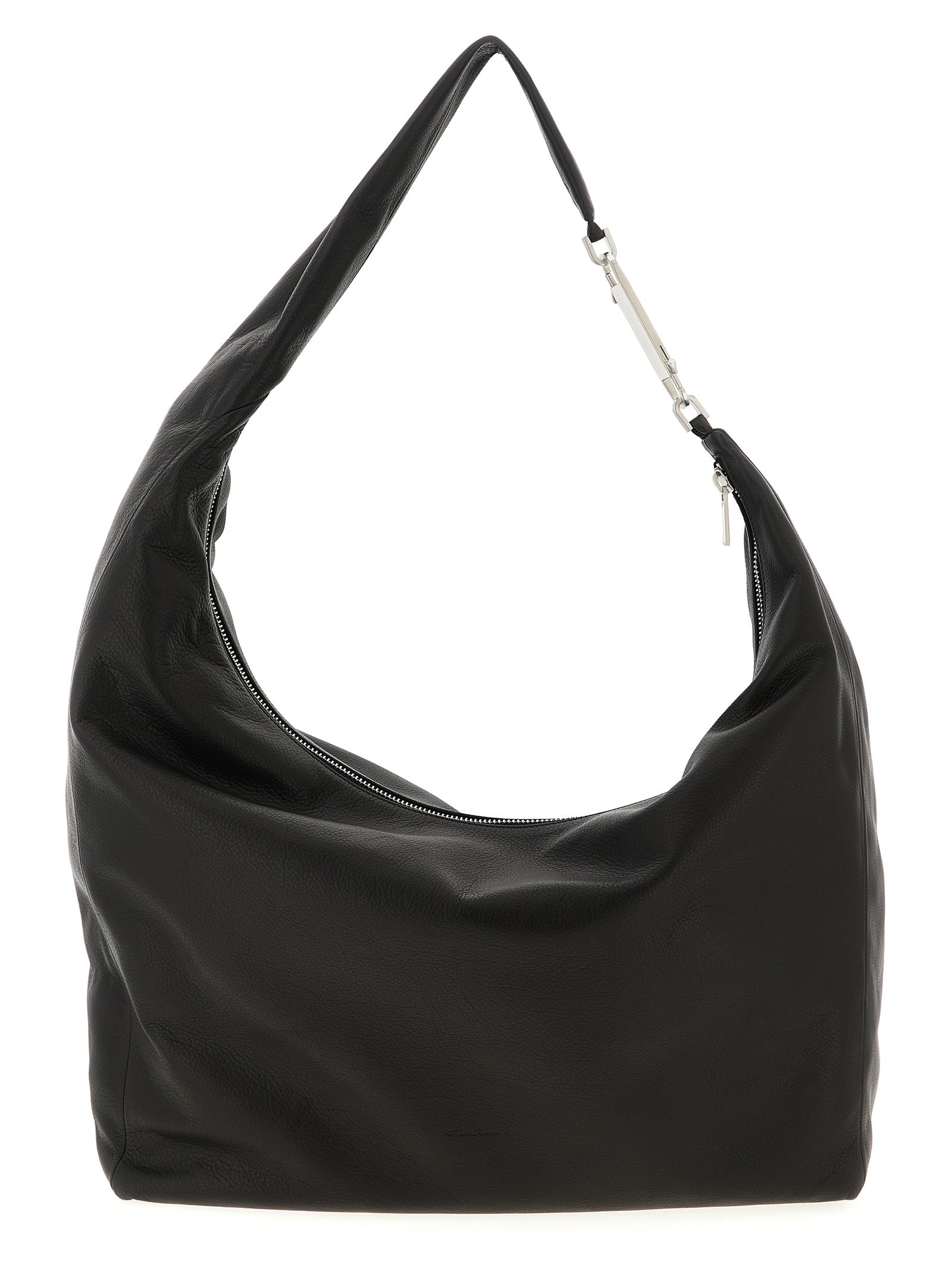 Schwarze Kalbsleder-Schultertasche