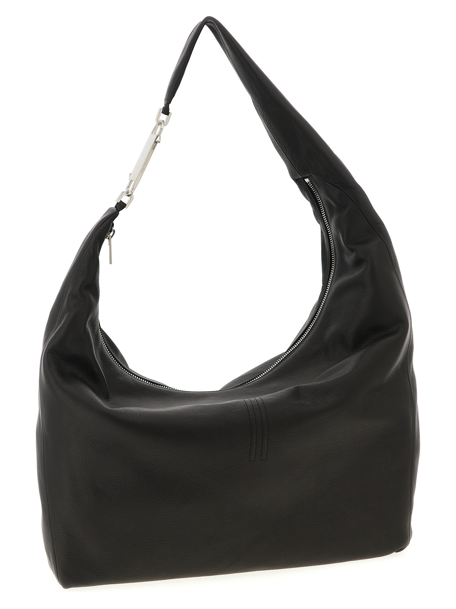 Schwarze Kalbsleder-Schultertasche