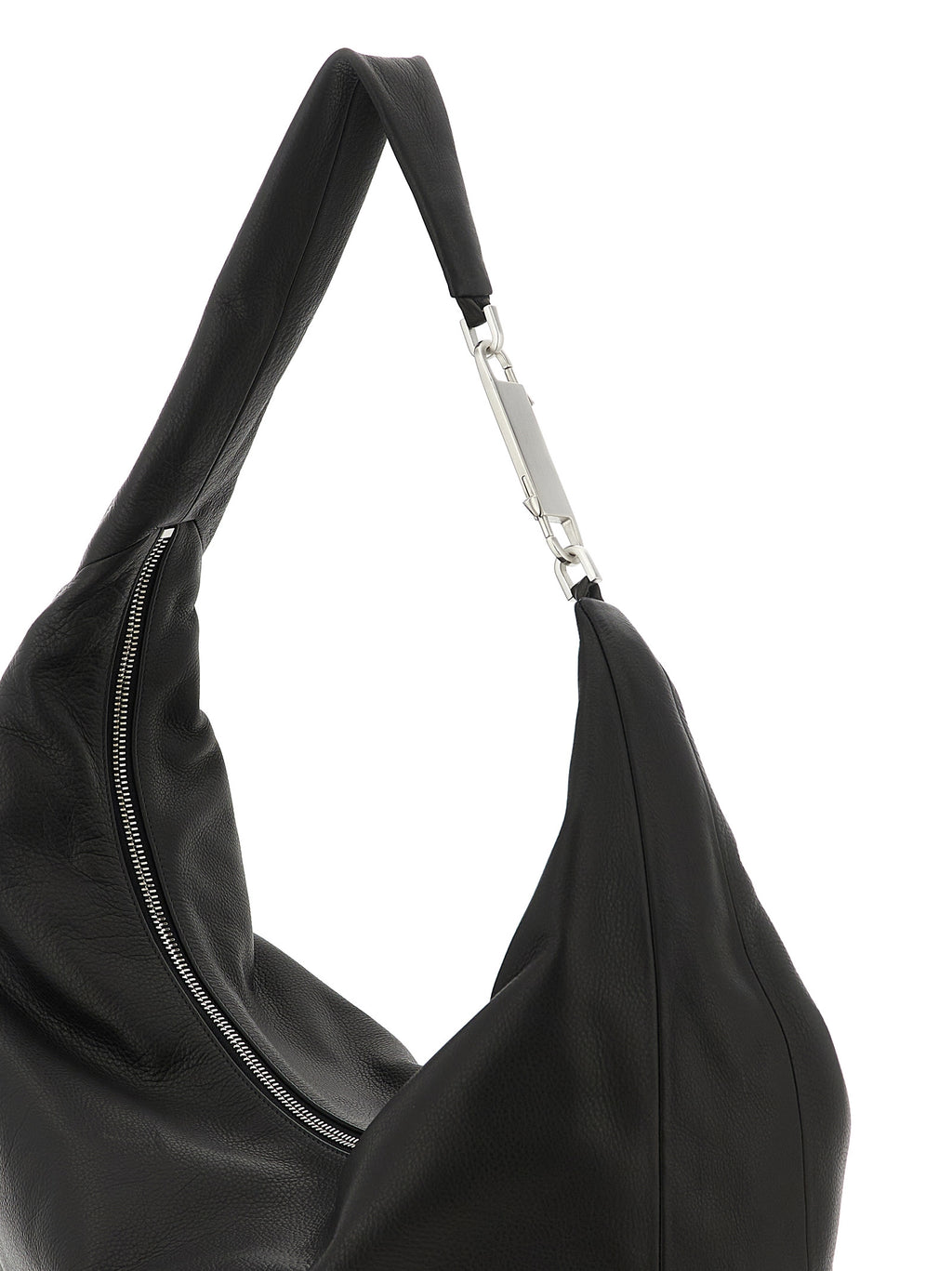 Schwarze Kalbsleder-Schultertasche