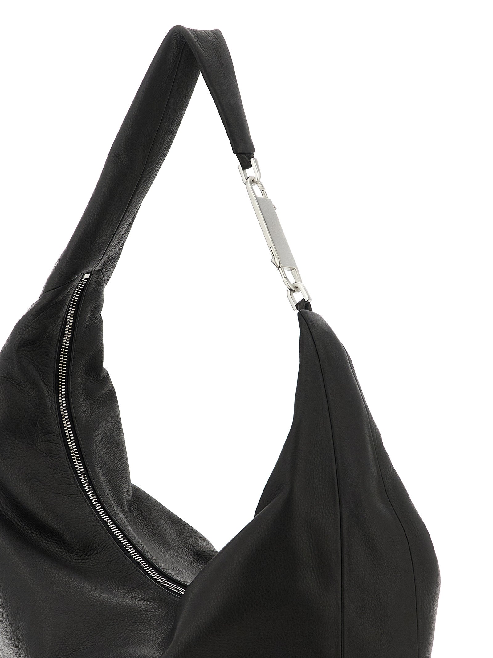 Schwarze Kalbsleder-Schultertasche