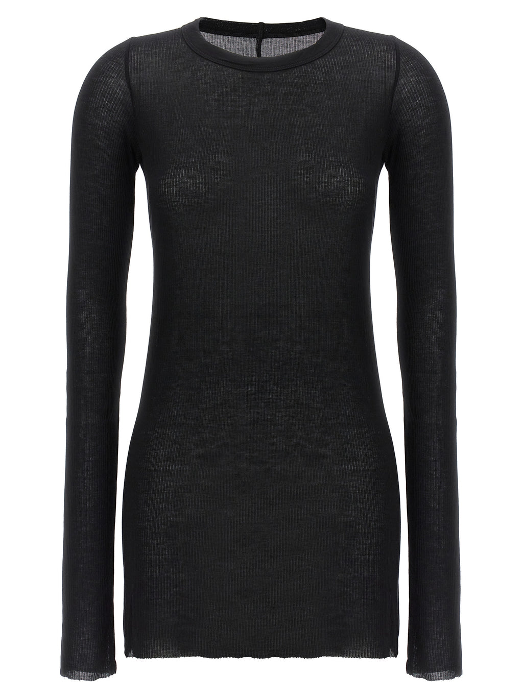 Schwarzes Langarmshirt aus Viskose