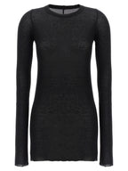 Schwarzes Langarmshirt aus Viskose