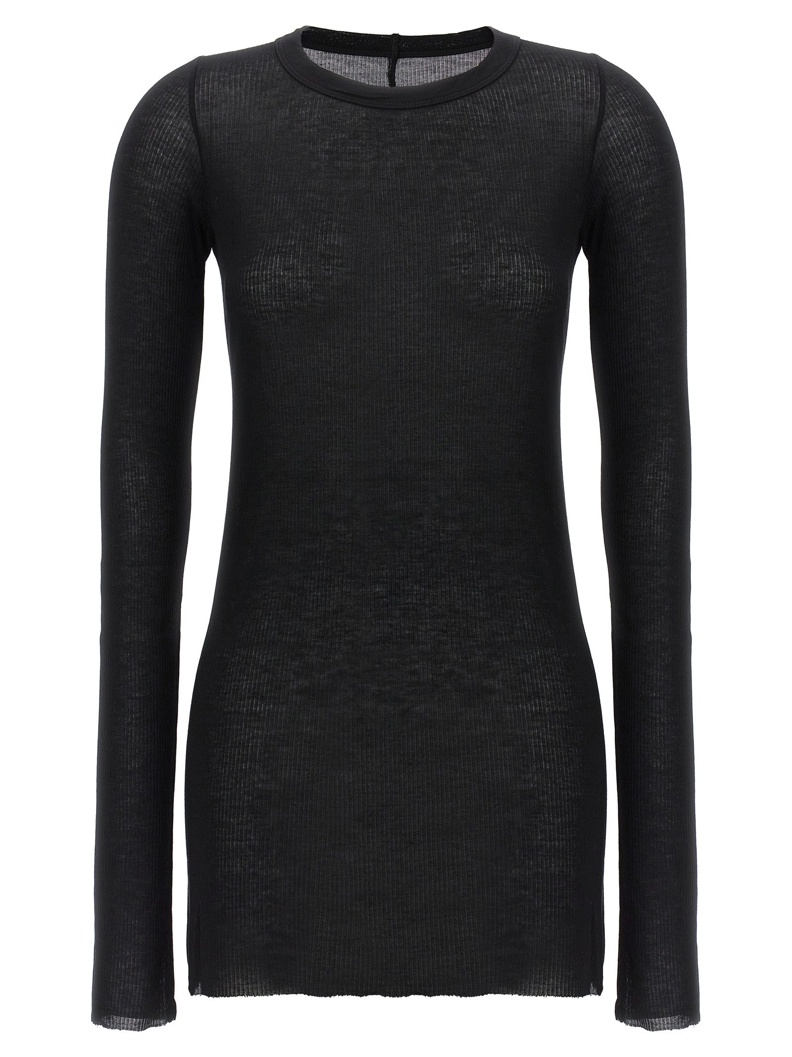 Schwarzes Langarmshirt aus Viskose