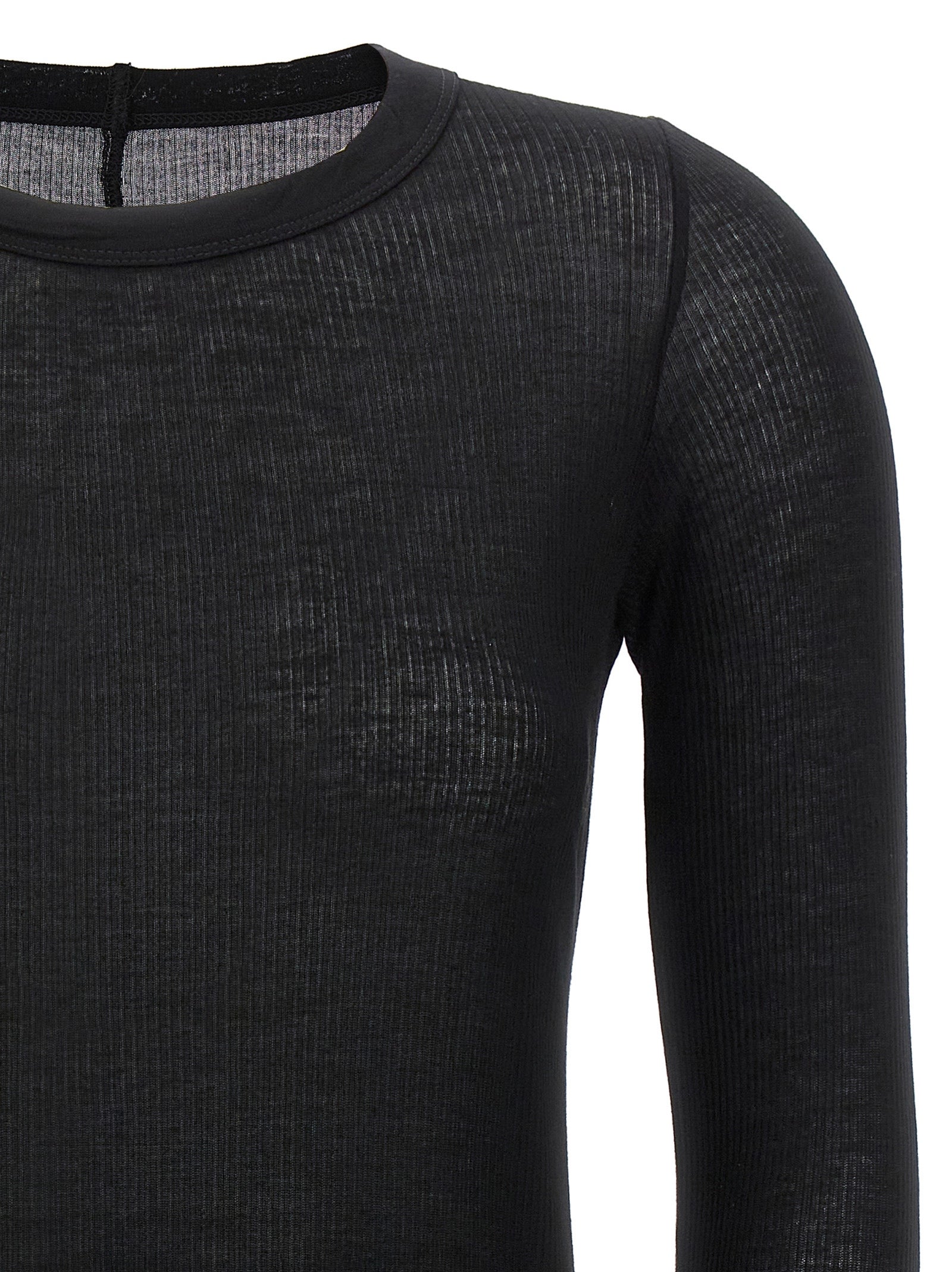 Schwarzes Langarmshirt aus Viskose