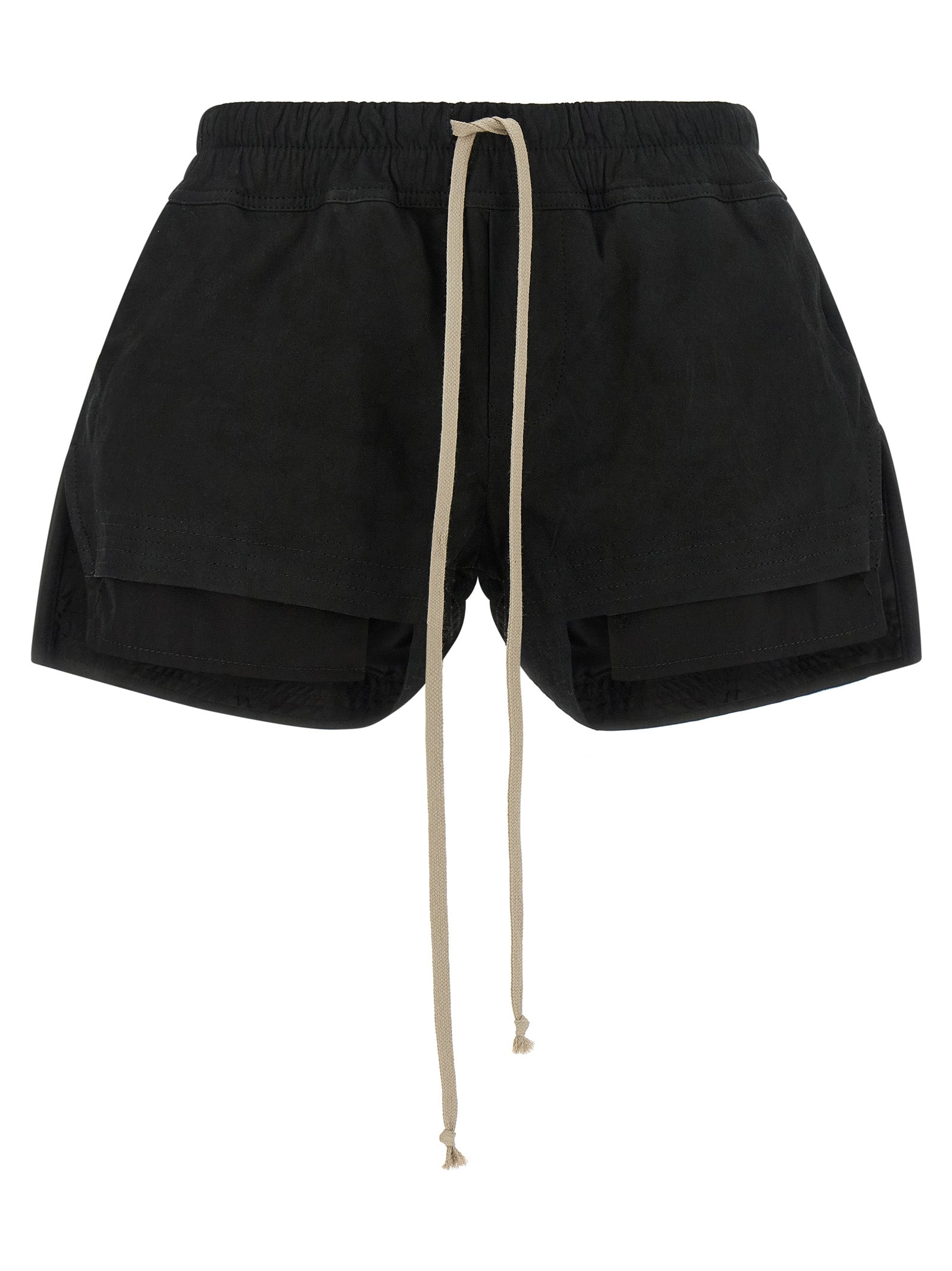 Schwarze Bermuda-Shorts aus Lammleder