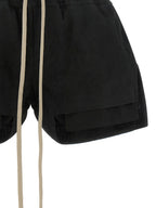 Schwarze Bermuda-Shorts aus Lammleder