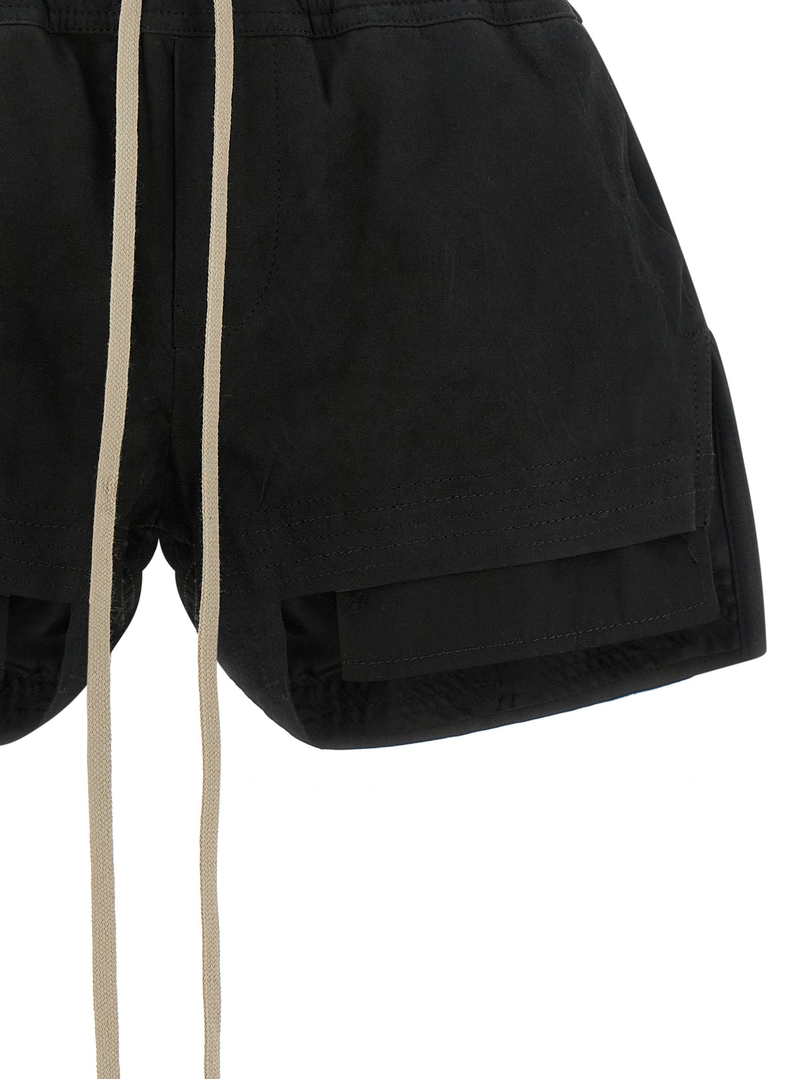 Schwarze Bermuda-Shorts aus Lammleder