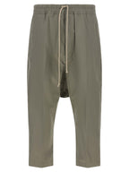 Graue Baumwoll-Cropped-Hose
