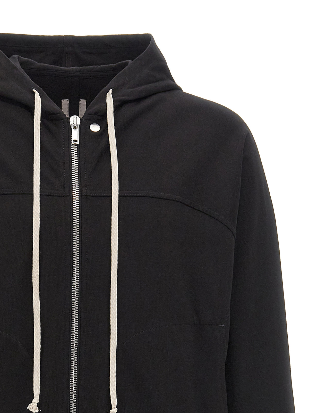 Schwarzer Baumwoll-Hoodie